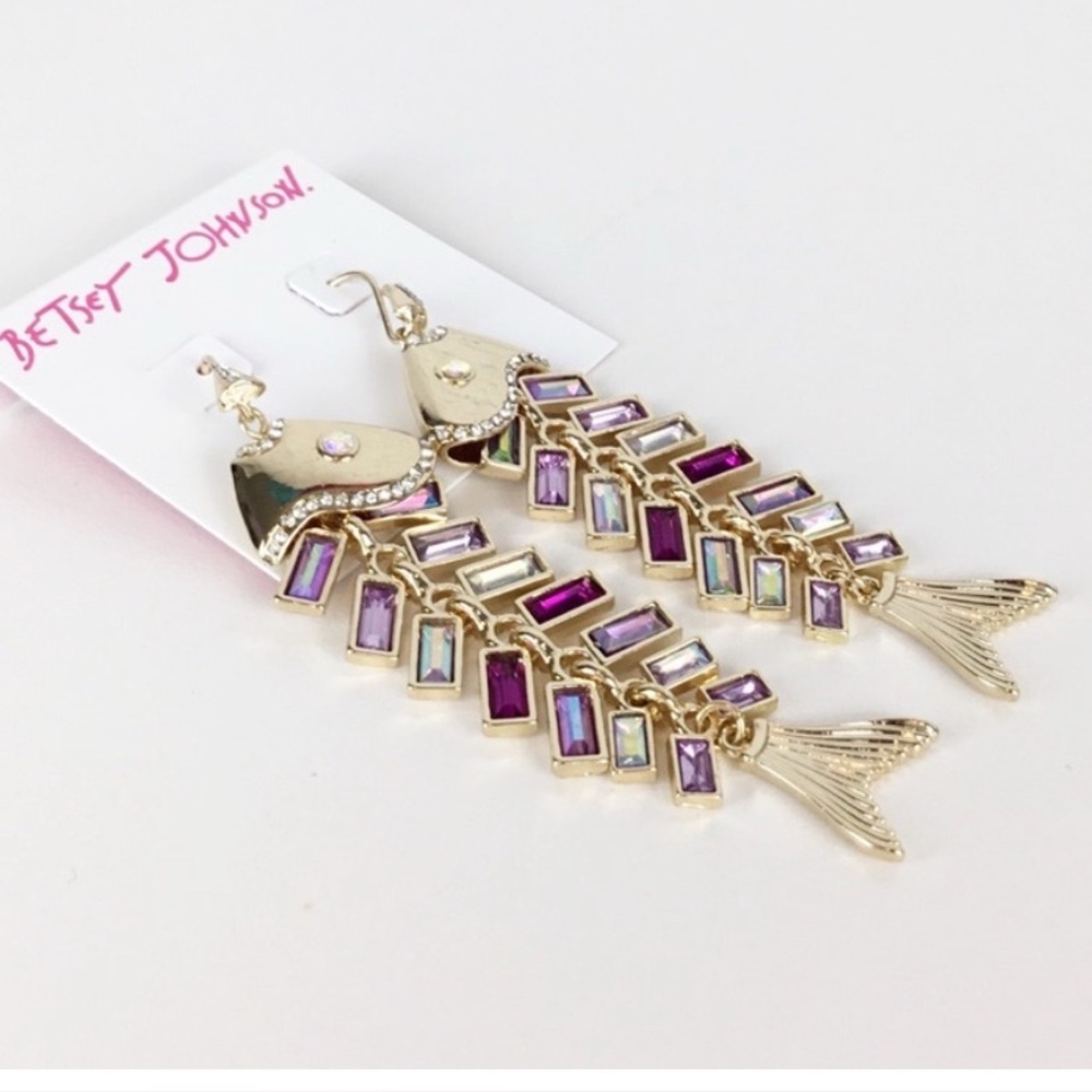 NWT Betsey Johnson Fishbone Earrings